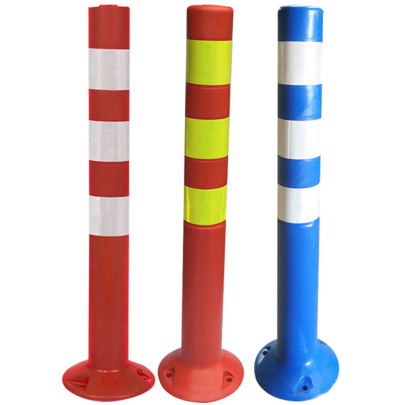 海斯迪克 HKLZ-5 PE警示柱 75cm交通警示柱 道路警示路桩弹力柱反光立柱防撞柱道口柱标隔离墩 红黄