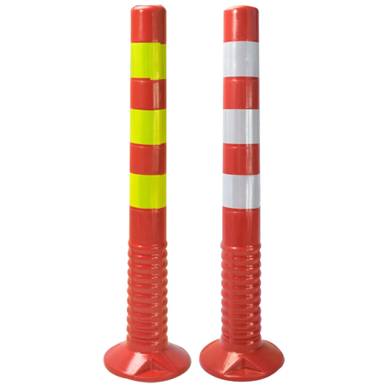 海斯迪克 HKLZ-5 PU警示柱 75cm交通警示柱 道路警示路桩高弹性软柱反光立柱防撞柱道口柱标隔离墩 红黄