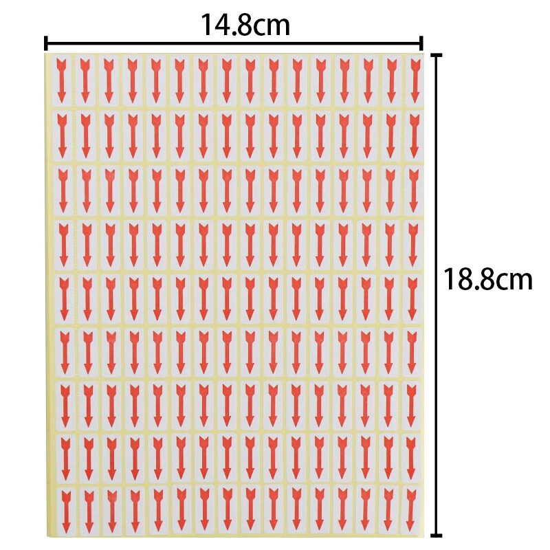海斯迪克 HKQS-220 红色箭头标签 箭头不干胶贴纸 返修返工不良品标记方向标贴 8*20MM方形（1920贴/包）