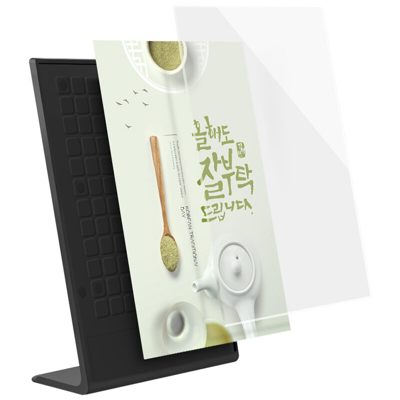 海斯迪克 HKW-345 亚克力立牌台卡 创意台卡架展示牌双面价目表摆台 定制展示架牌 L型白色竖款（210×297mm）