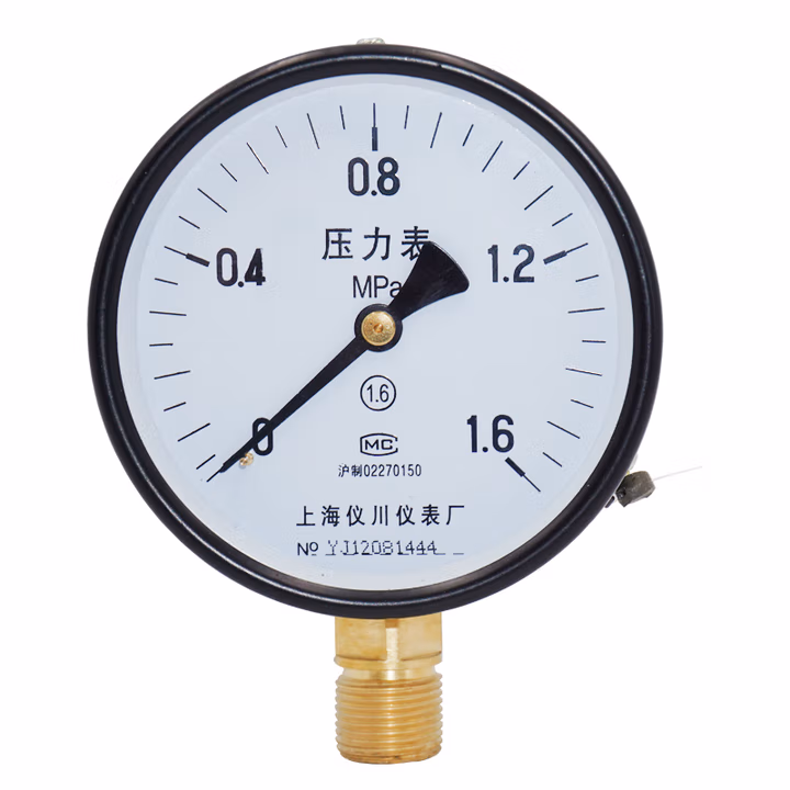 SYJT/上仪 氨用压力表 YA-100径向不带边,Φ100 -0.1~0.3MPa,M20*1.5
