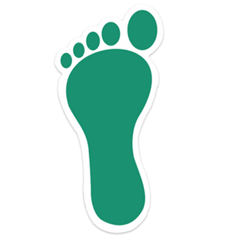 海斯迪克 HKD-2 5S管理地贴（Q版脚印）1对装 12×25cm 绿白色 脚印地贴 学校商场工厂脚印地贴台阶贴