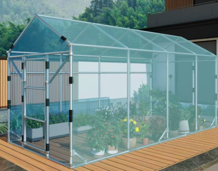 权三 阳光棚 【尖顶款加厚钢管】3米宽4米长2.5米高送高透光消雾Po膜送货上门