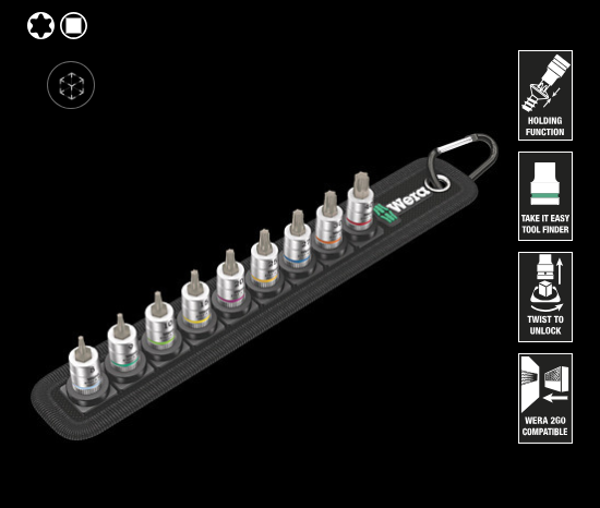 WERA/维拉 Zyklop 旋具套筒组套 with（HF固持功能） 05003882001