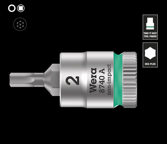 WERA/维拉 Zyklop 旋具套筒，1/4