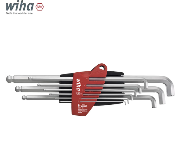 WIHA/威汉 ProStar 镀铬球头短柄内六角扳手9件套 35480
