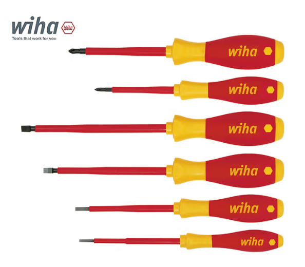 WIHA/威汉 SoftFinish 电工绝缘细杆螺丝刀6件套 36558