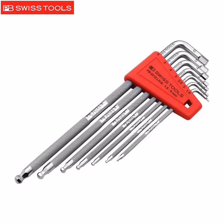 PB SWISS TOOLS/ 瑞铂 L型滚花球头内六角7件套 PB 3212.LH-6