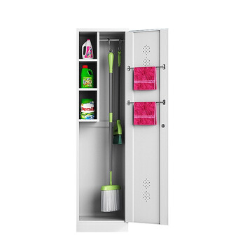 海斯迪克 HKhf-21 清洁柜 拖把扫把保洁工具储物柜杂物柜 冷轧钢双门清洁柜