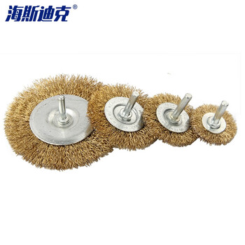 海斯迪克 HKXJ-2 不锈钢带柄笔型除锈钢丝刷子 电钻刷头打磨头抛光清洁钢丝刷 直径50杆平（10个）