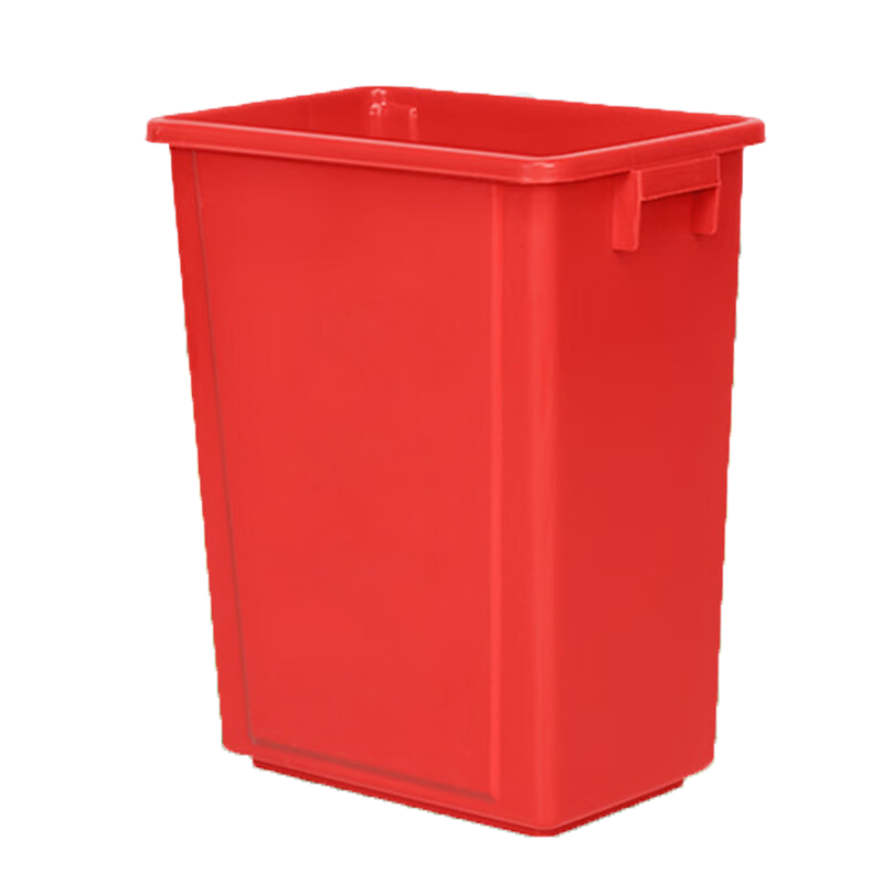 海斯迪克 HK-368 塑料长方形垃圾桶 环保户外翻盖垃圾桶 可定制上海分类垃圾桶 工业清洁垃圾桶 20L无盖 红色