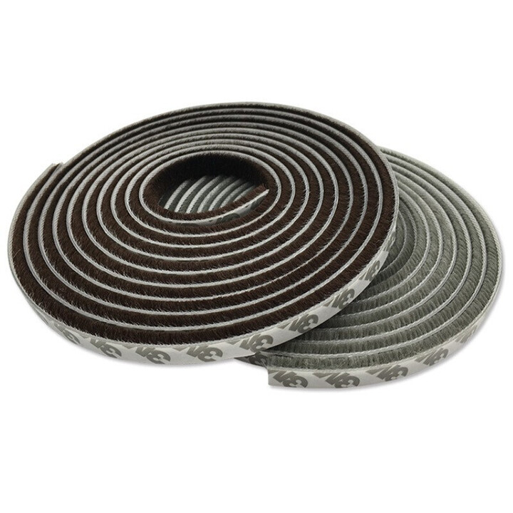 海斯迪克 gnxy-416 门窗密封条毛条 窗户隔音条 防盗玻璃木门缝防尘风贴 11*7背胶自粘黑色（10米）