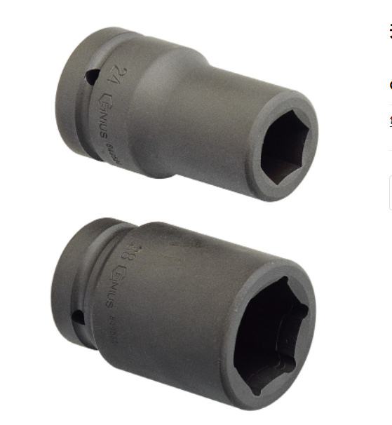 GENIUS/天赋 1″气动公制6角长套筒（铬钼钢） 849534