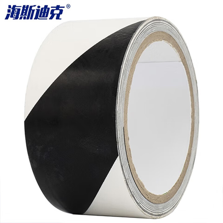 海斯迪克 HKL-261 警示胶带 地板胶带 PVC安全警戒车间划线胶带 黑白4.8cm*16y 12卷装