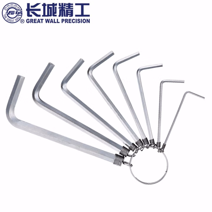 GREATWALL/长城精工 8pcs匙圈式镀铬标准内六角扳手 338408