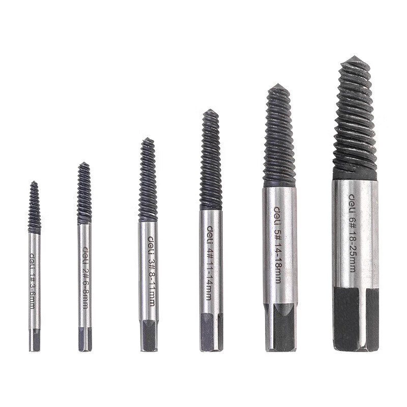 deli得力DL0025螺丝取出器套装5件套1#-5#(黄)(盒)