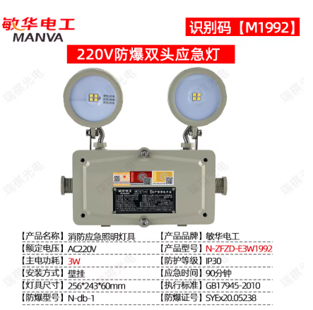 GC 防爆应急双头灯 220V防爆应急双头灯