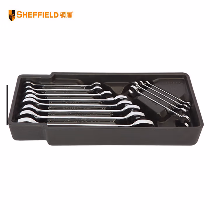 SHEFFIELD/钢盾 12件套双开口扳手组套 S025024