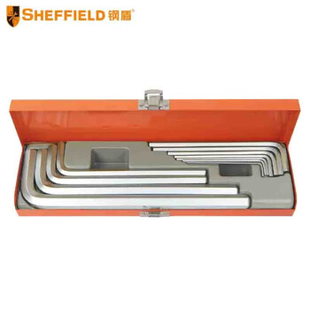 SHEFFIELD/钢盾 12件套公制加长内六角扳手（铁盒） S050025