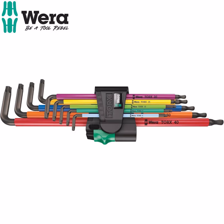 WERA/维拉 967/9 TX XL 1多彩球头加长型L扳手多彩组套967 SXL TORX Multicolour 1 x TX 05024480001