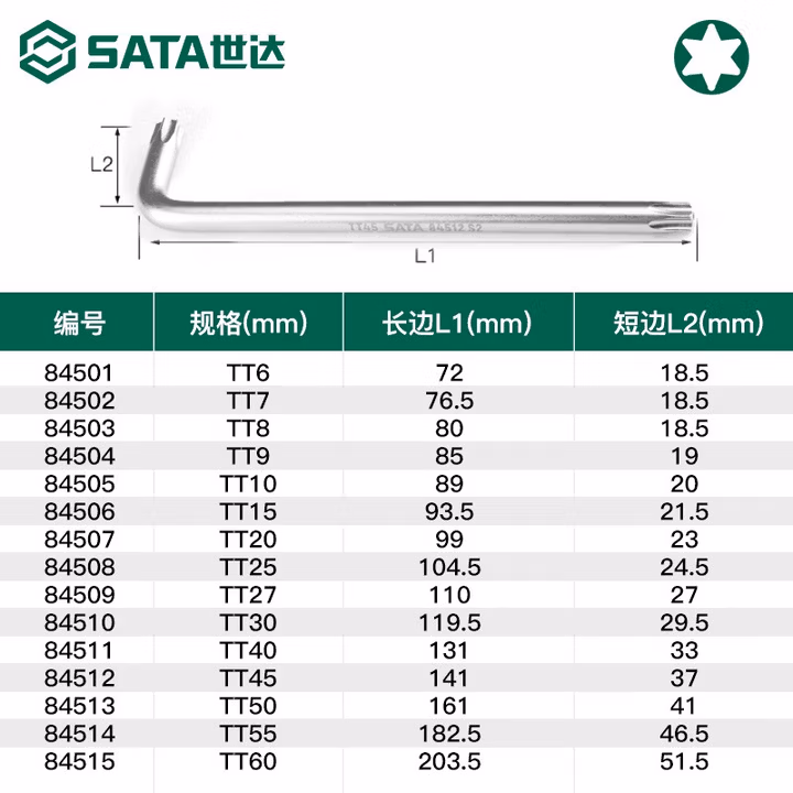 SATA/世达 加长中孔花形扳手TT25 84508