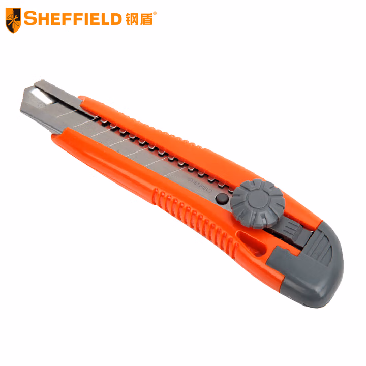 SHEFFIELD/钢盾 18mm塑柄金属护套旋钮美工刀 S067011