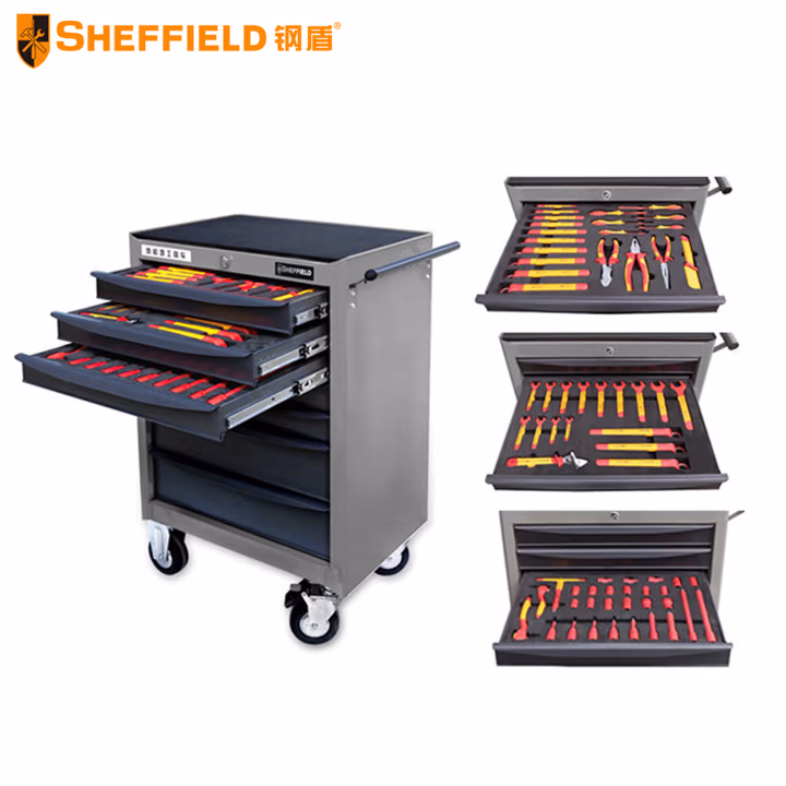 SHEFFIELD/钢盾 66件套新能源汽车维修工具车组套 S158023