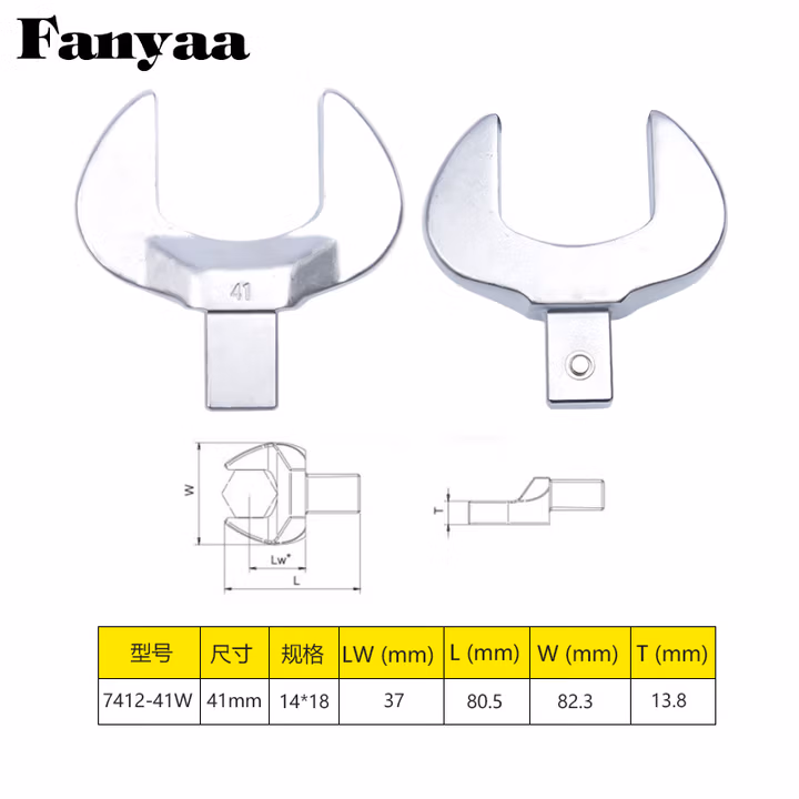 Fanyaa/泛亚 14*18凹方头可换头扭矩扳手开口交换头 7412-41W