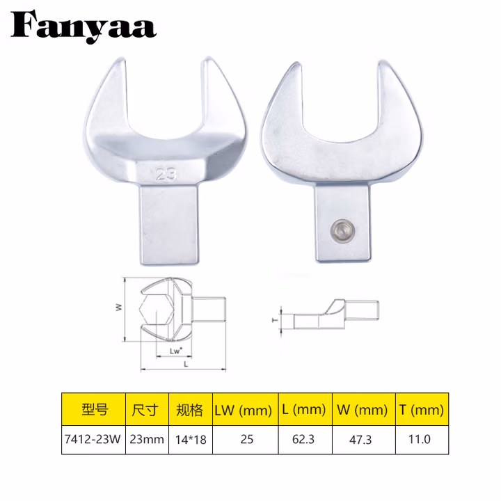 Fanyaa/泛亚 14*18凹方头可换头扭矩扳手开口交换头 7412-23W