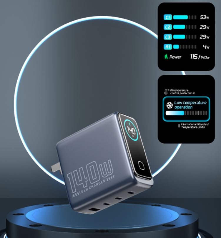 WiWU 智能屏显140W氮化镓适配器  中规