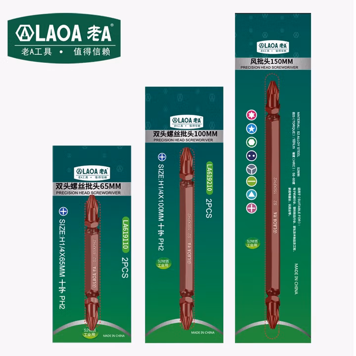 LAOA/老A 10支1/4＂系列双头风批嘴65MM 带卡座 LA620652