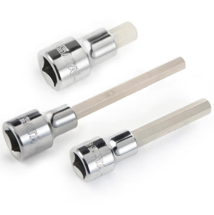 SATA/世达 12.5MM系列120MM长六角旋具套筒8MM 24302