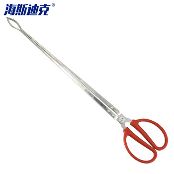海斯迪克 gnjz-1211 垃圾钳垃圾夹 厂房纸片夹 塑料红柄把手控鱼器垃圾钳 52cm弯口