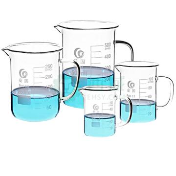 LEIGU/垒固 带手柄玻璃烧杯，300ml、3.3高硼硅无色玻璃、带刻度，B-000156 B-000156