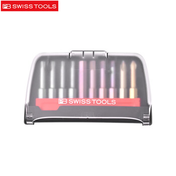 PB SWISS TOOLS/ 瑞铂 十字/梅花/内六角10支E 6.3批头盒 PB E6.700 BC