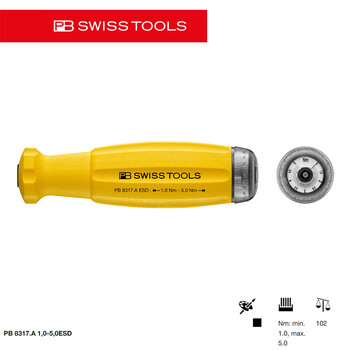 PB SWISS TOOLS/ 瑞铂 ESD接杆子可调节扭矩手柄 PB 8317.A 1,0-5,0ESD