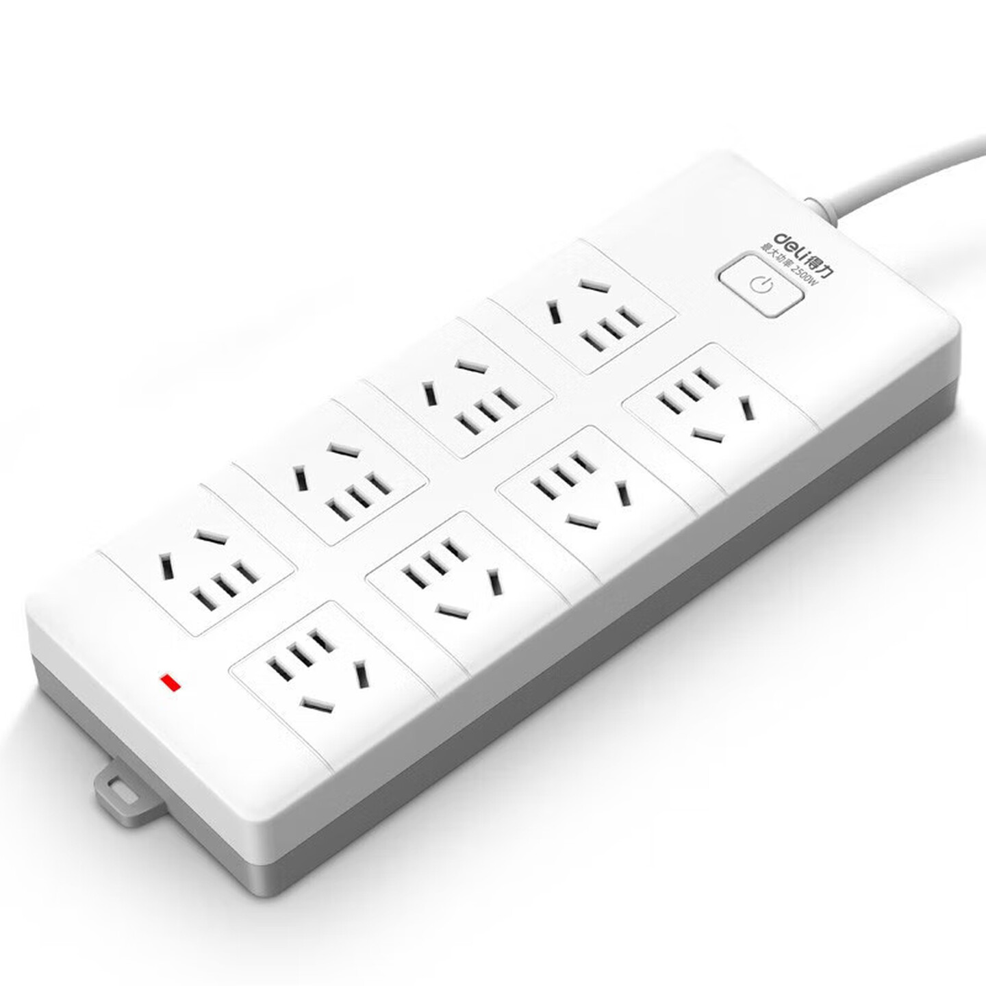 DELI/得力 deli得力T820830 延长线插座8组3米PE袋装(白)(个) T820830