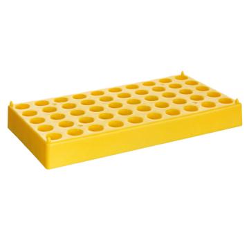 LEIGU/垒固 塑料样品瓶架(PP)，2ml/50孔、黄色、孔径13mm，W-001154 W-001154