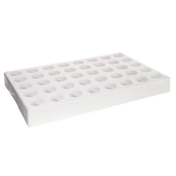 LEIGU/垒固 塑料样品瓶架(PP)，10ml/40孔、白色、孔径25mm，W-001158 W-001158