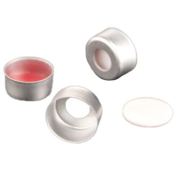 LEIGU/垒固 钳口进样瓶盖垫（不含瓶身），11mm、钳口开孔盖红膜白胶，B-012413，100个/包 B-012413