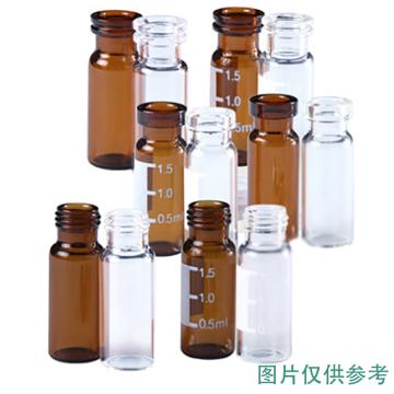 LEIGU/垒固 透明钳口进样瓶（不含盖/垫），2ml、不带刻度，B-012410，100个/盒 B-012410