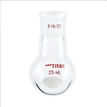 Titan/泰坦 单颈圆底球瓶，厚壁高强度，磨口：19/22，25ml 特优级 爆款，TF301925，1个 TF301925