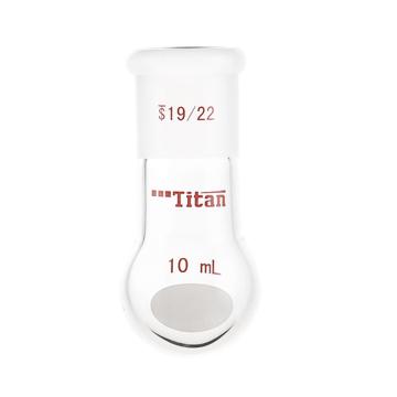 Titan/泰坦 单颈圆底球瓶，厚壁高强度，磨口：19/22，10ml 特优级，TF301910，1个 TF301910