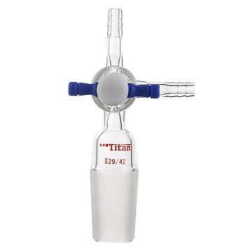Titan/泰坦 三通接头，外磨口：29/42，具2mmT型三通四氟节门 特优级，TA682942，1个 TA682942