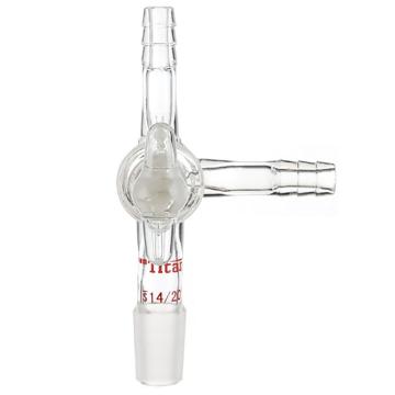 Titan/泰坦 三通接头，外磨口：14/20，具2mmT型三通玻璃节门 特优级，TA681420G，1个 TA681420G