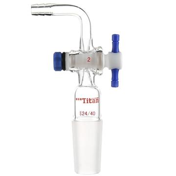 Titan/泰坦 90°抽气接头，具四氟节门塞，磨口：24/40 特优级 爆款，TA382440，1个 TA382440