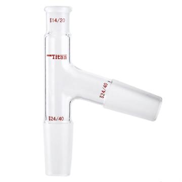 Titan/泰坦 75°蒸馏头，上磨口：14/20，下磨口：24/40，侧磨口：24/40 特优级，TA351424，1个 TA351424