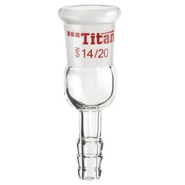Titan/泰坦 直型抽气接头，内磨口：14/20，小咀外径8mm 特优级，TA321420，1个 TA321420