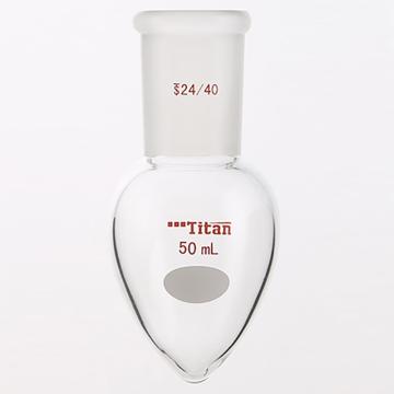 Titan/泰坦 厚壁鸡心磨口烧瓶，高强度，磨口：24/40，50ml 特优级，TF322450，1个 TF322450