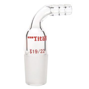 Titan/泰坦 90°抽气接头，磨口：19/22，φ8mm小咀接口 特优级 爆款，TA921922，1个 TA921922